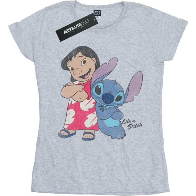 (XXL, Heather Grey) Disney Womens/Ladies Lilo And Stitch Classic Cotton T-Shirt
