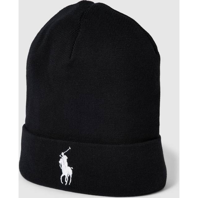 Polo Ralph Lauren Pima Cotton Knitted Beanie Hat, Black, Men