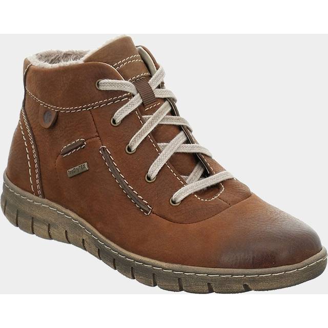Leather Faux-Fur-Lined Ankle Boots - JOSEF40510 / 326 495 - Cognac