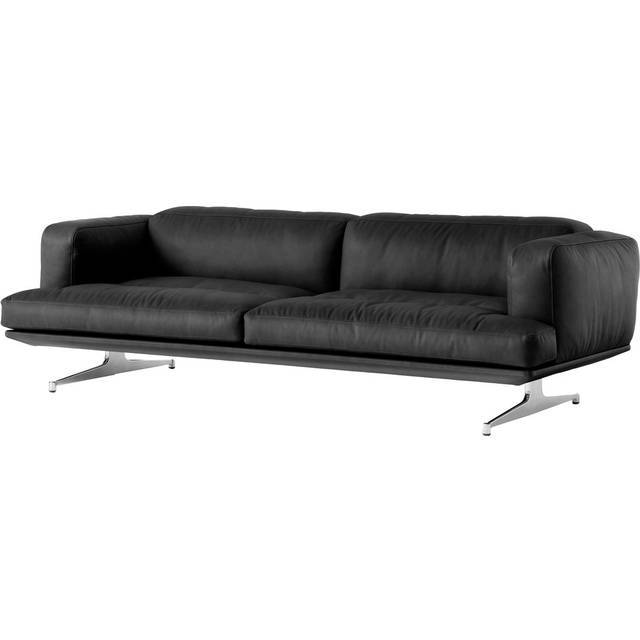 &Tradition Inland AV23 3-sits soffa Noble läder svart-polished alu - Svart