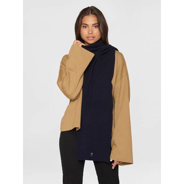Knowledge Cotton Apparel Rib Knit Wool Scarf RWS Dam Halsdukar Stl. One size  - Blå (One size)