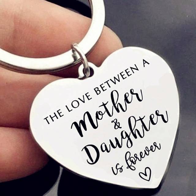 Gatan Kärleken mellan mor och dotter är för alltid Nyckelring present till mamma Mors dag present Jubileumspresent, nyårspresent, julklapp - Silver