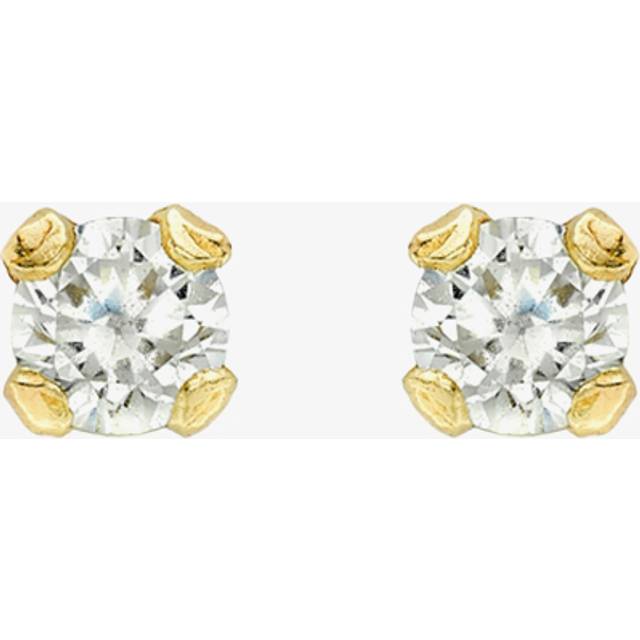 9ct Yellow Gold 2mm Round Crystal Stud Earrings 1.59.1719