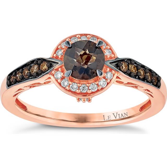 Le Vian 14ct Strawberry Gold Quartz & 0.18ct Diamond Ring