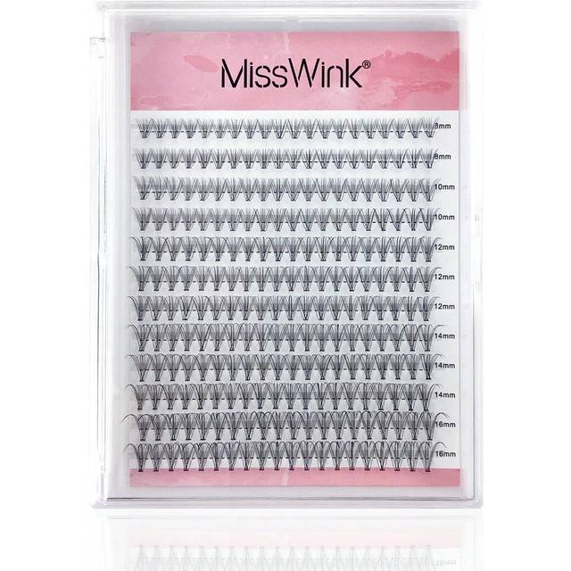 SHEIN Miss Wink 10D Soft & Fluffy Eyelash Extensions, 8-16mm Mixed 0.07mm C/D Curl, 12rows 240pcs Waterproof Mink Lash, Perfect For Natural To Dramatic Look