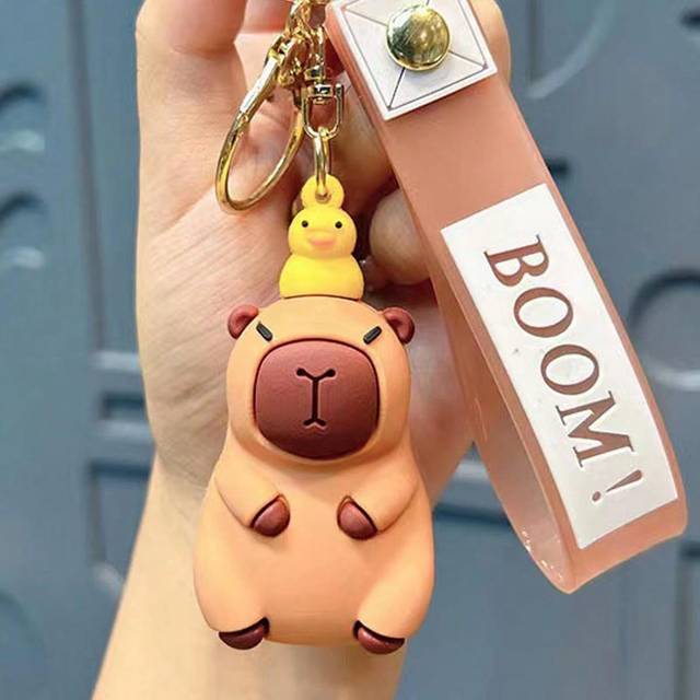 1 st. Söt Innovativ Silikon Capybara Nyckelkedjor Hänge Presenter Tillbehör För män och kvinnor För Bil Väskor Mobiltelefon Hänge Presenter - Brun