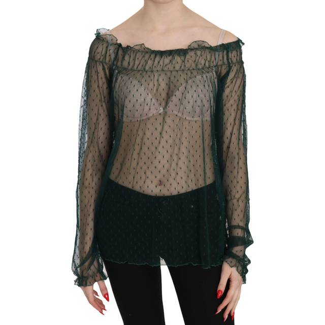 PINK MEMORIES Mesh See Through Long Sleeve Top Blouse - IT40|S - pink (IT44|L)