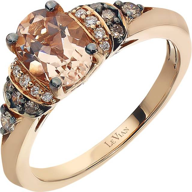 Le Vian 14ct Strawberry Gold Peach Morganite & Diamond Ring