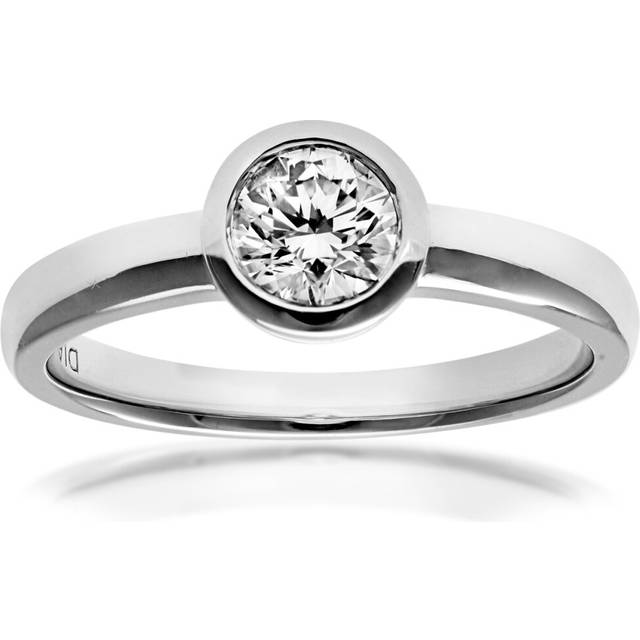 (M) Jewelco London 18ct White Gold Ring, 0.50ct Certified Diamond, Round Brilliant