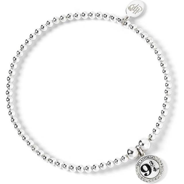 Harry Potter Sterling Silver Crystal Platform 9 3/4 Bead Bracelet