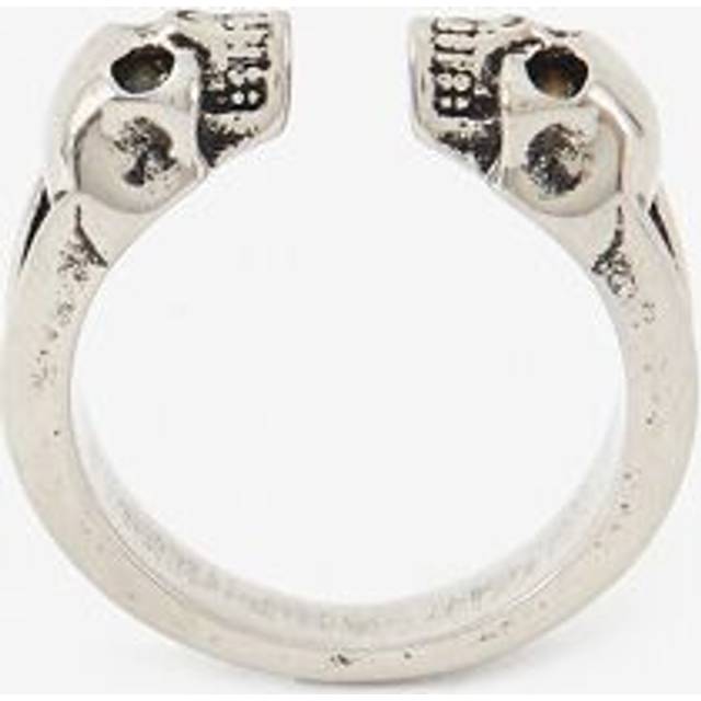 McQueen - Skull Burnished Silver-Tone Ring - Men - Silver - 17