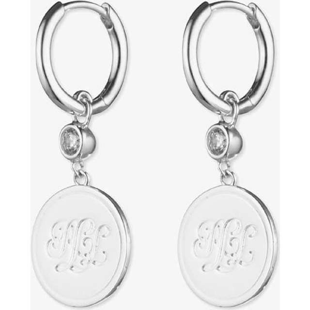 Lauren Ralph Lauren Silver Script Coin 12mm Dropper Earrings 14G00560