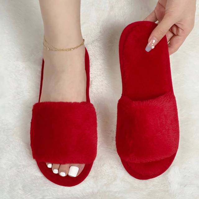 Fashionabel Kvinnors Sovrumstofflor , Mysigt Och Varm Inomhus Hustofflor , Kvinnors Tofflor , Par Skor - Röd (CN36-37,CN38-39,CN40-41)