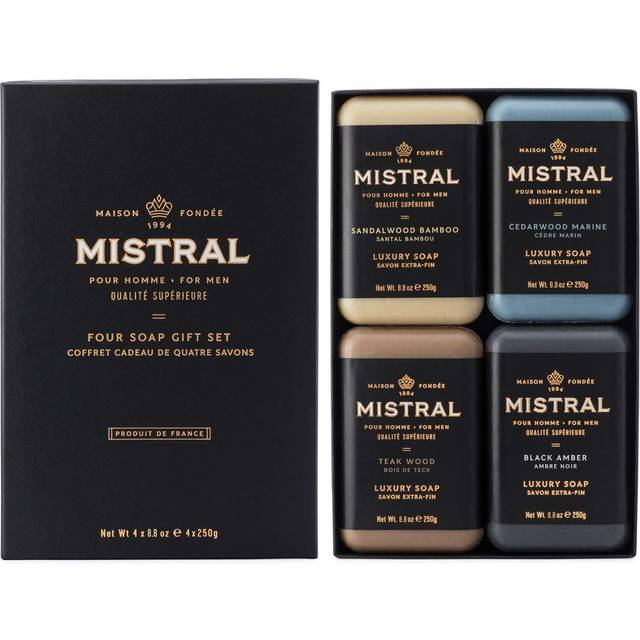 Mistral Mens Bar Soap Organic, 4 Bar Set