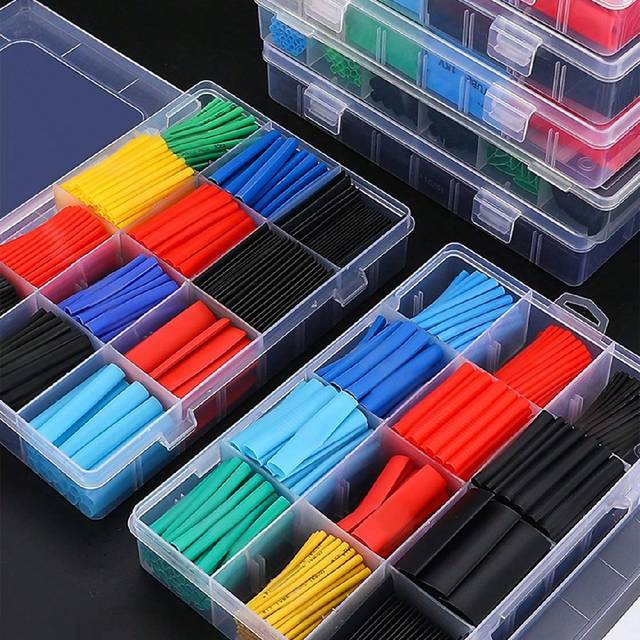 SHEIN 127/140/164/280/328/530/560/800pcs/Set PE Insulation Heat Shrink Tubing Assortment Kit, Suitable For Industrial Electrical Household Wire Insulation P