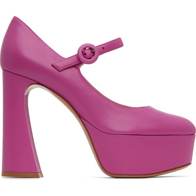 Gianvito Rossi Pink Mary Jane Heels - Bloom - IT 36