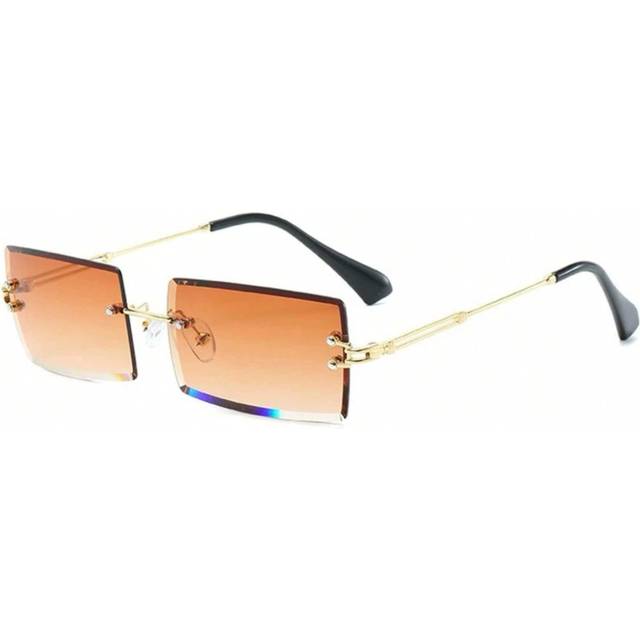 SHEIN 1pair Y2k Rimless Square Metal Frame Fashion Glasses With Gradient Lens For Cheapest Items Available, Fashionable Outdoor Travel Accessory, Gifts For