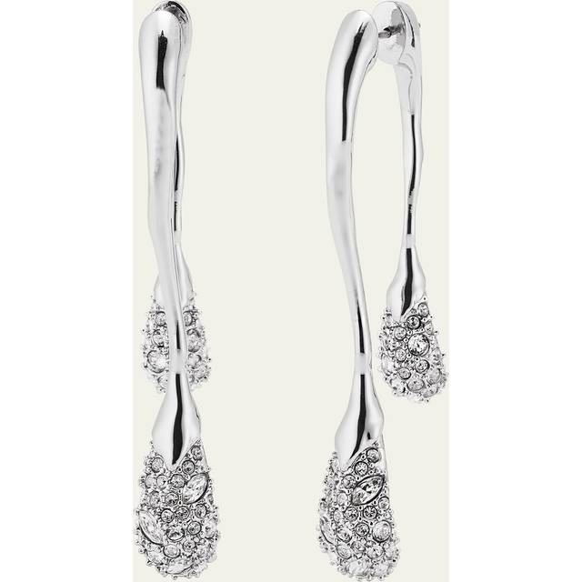 Alexis Bittar Solanales Crystal Front Back Double Drop Earrings in Silver | Statement Jewelry from Alexis Bittar (One Size)