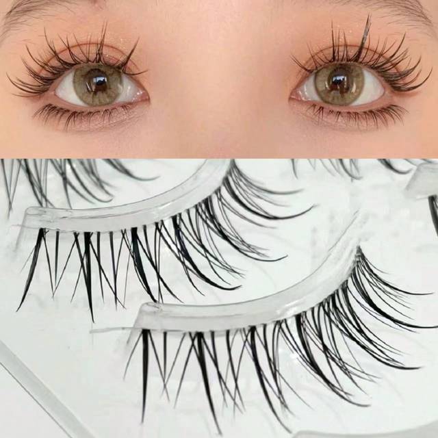 SHEIN 5 Pairs Natural Looking Long Individual Anime Style False Eyelashes, Self-Adhesive Crystal Lashes For Beginners Or Nude Makeup