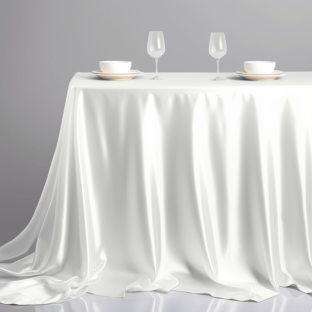 SHEIN Satin Tablecloth For Party, Wedding, Hotel Decoration, Solid Color Tablecloth In Rectangle/Round Shape, Modern Style Dining Tablecloth, White