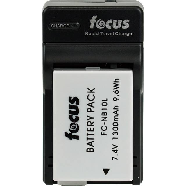 Sakar Focus Replacement Rechargeable Lithium-Ion Battery and Travel Charger for Canon NB-10L in Black