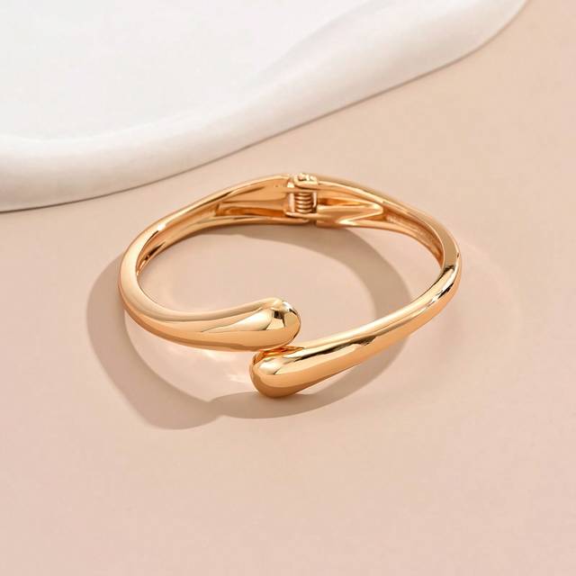SHEIN 1pc Multicolor Symmetrical Double Droplet Shaped Fashion Bracelet. Sophisticated, Sweet & Elegant Style With Simple & Vintage Design. European & Ameri