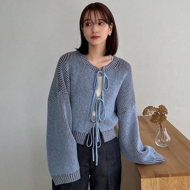 FRIFUL Women&#39;s Rib Knit Tie Cardigan,Long Sleeve Tops