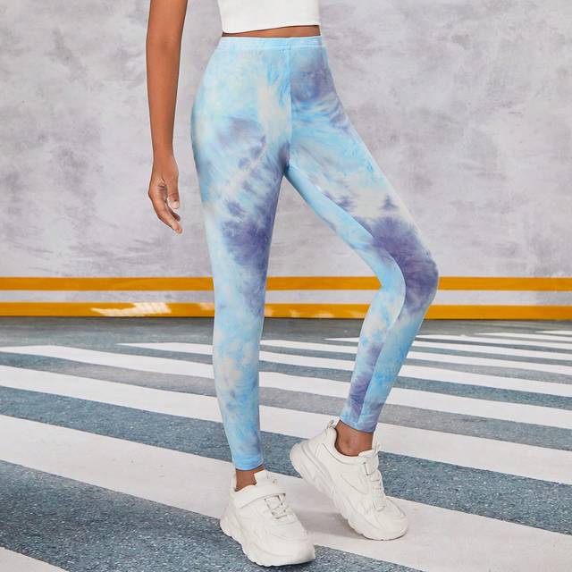 SHEIN Tween Girls&#39; Tie-Dye Leggings