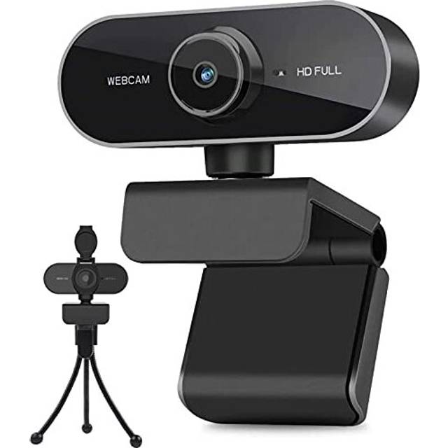 Webcam with Microphone and Tripod for PC Desktop Laptop Plug and Play USB Web Camera with Privacy Cover 1080P Full HD Webcam for Conference Studying