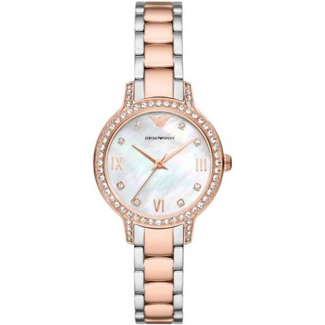 Emporio Armani Ladies' MOP Two Tone Bracelet Watch