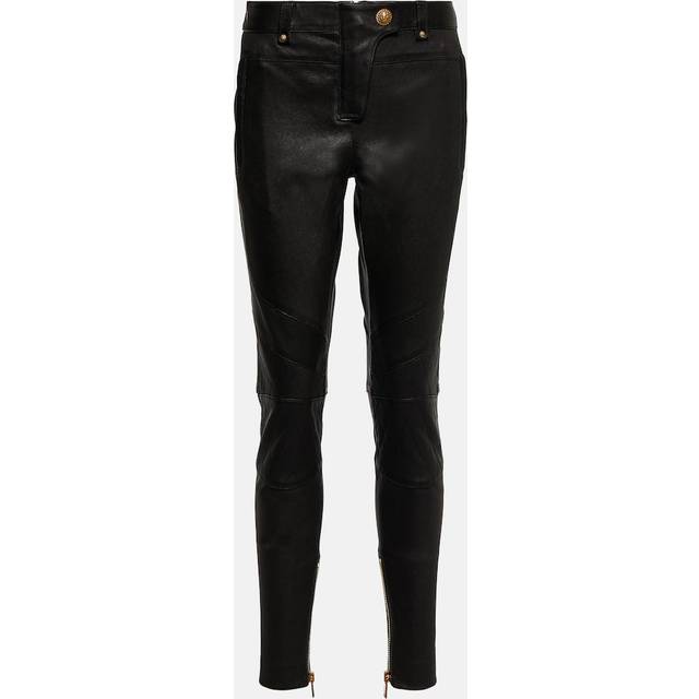 Balmain, Byxor, Dam, S, Läder, Stretch Läderbyxor - black (S)