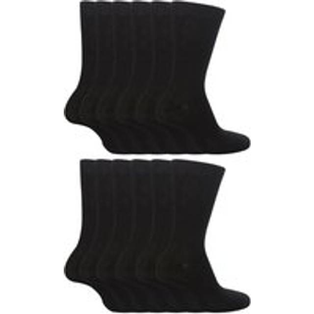 Sock Snob 12 Pair Multipack Kids Plain School Socks - Black - 4-6Y
