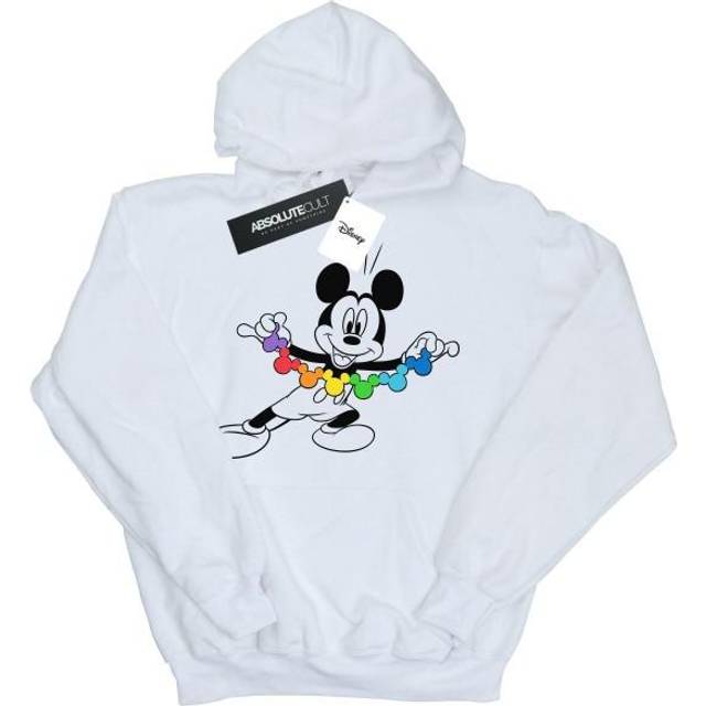 (5-6 Years, White) Disney Girls Mickey Mouse Rainbow Chain Hoodie