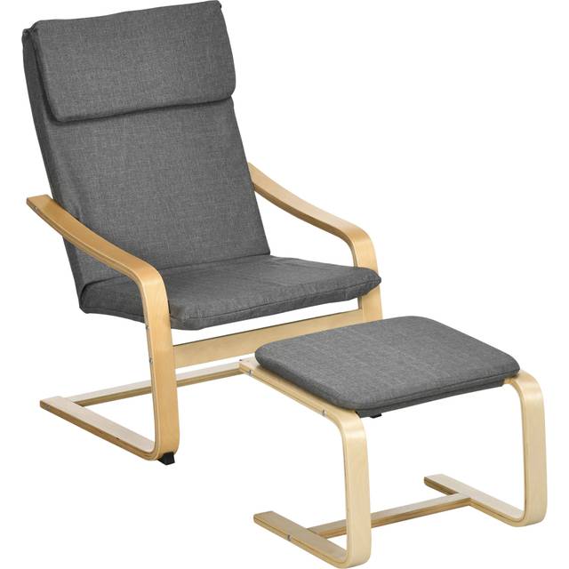 Relax Fåtölj med Pall Vista Mörkgrå 120 kg