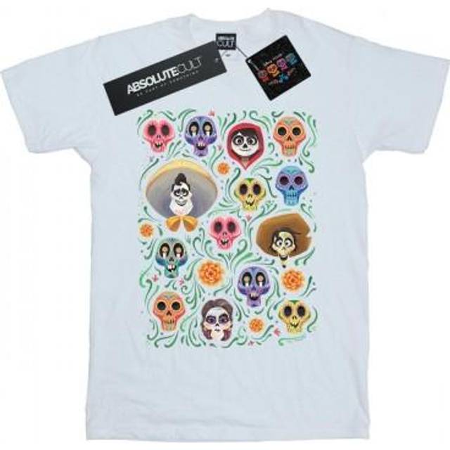 (12-13 Years, Black) Disney Girls Coco Heads Pattern Cotton T-Shirt