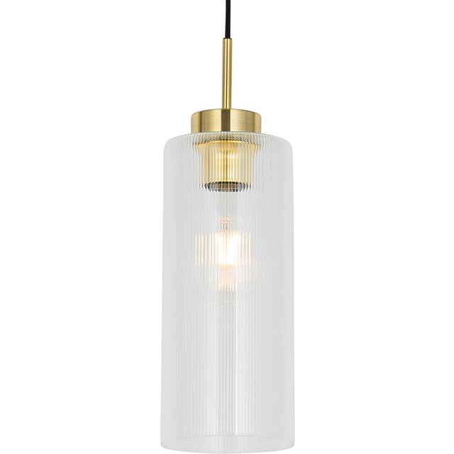Art Deco Pendant Light Gold with Glass - Laura