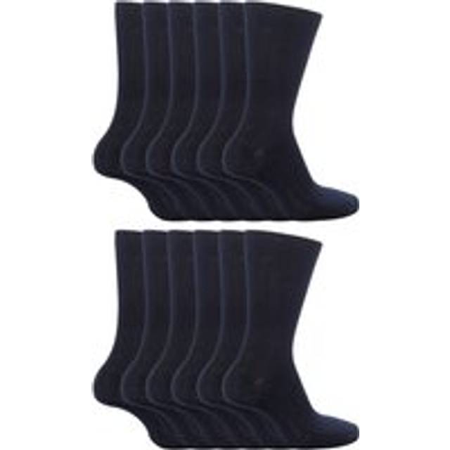 Sock Snob 12 Pair Multipack Kids Plain School Socks - Blue - 7-10Y
