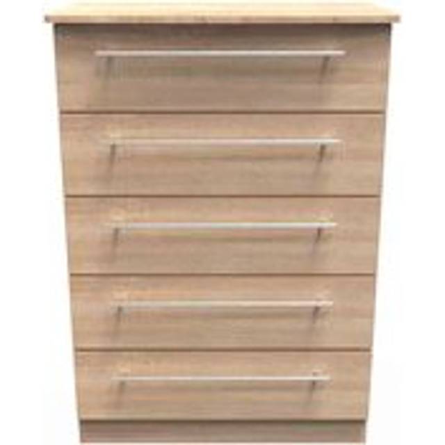 Swift Oxford Ready Assembled 2 Drawer Bedside Chest - White
