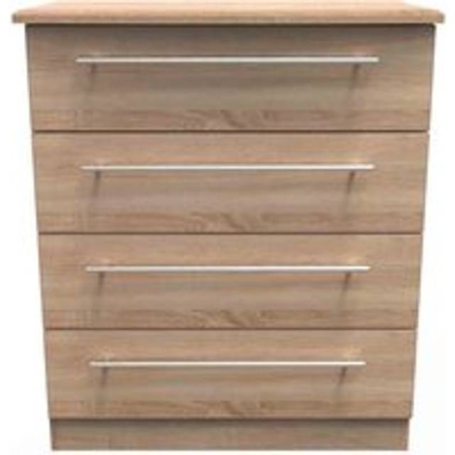 Crowndale Sherwood 4 Drawer Bardolino Oak Chest of Drawers - Brown