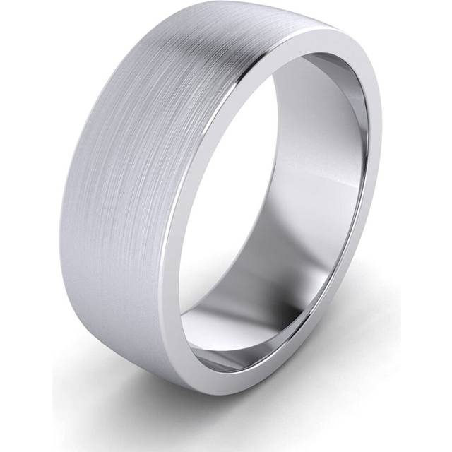 2/3/4/5/6/7/8mm Brushed Unisex Sterling Silver Super Heavy Court Shape Wedding Ring