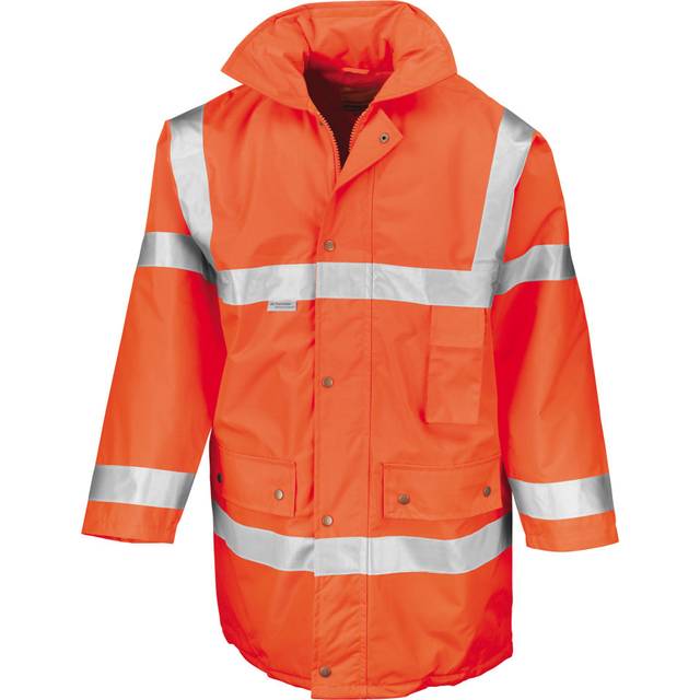 (2XL, Fluorescent Orange) Result Mens Safeguard High-Visibility Safety Jacket (EN471 Class 3)