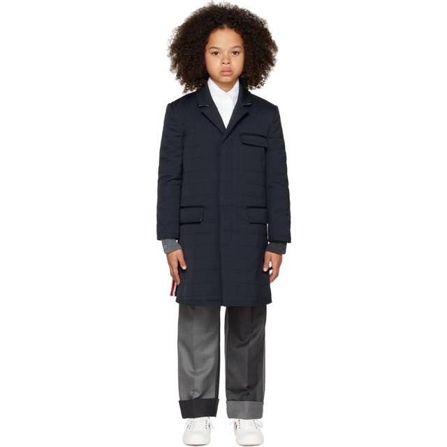 Thom Browne Kids Navy Classic Chesterfield Down Coat - Navy 415 - 6Y