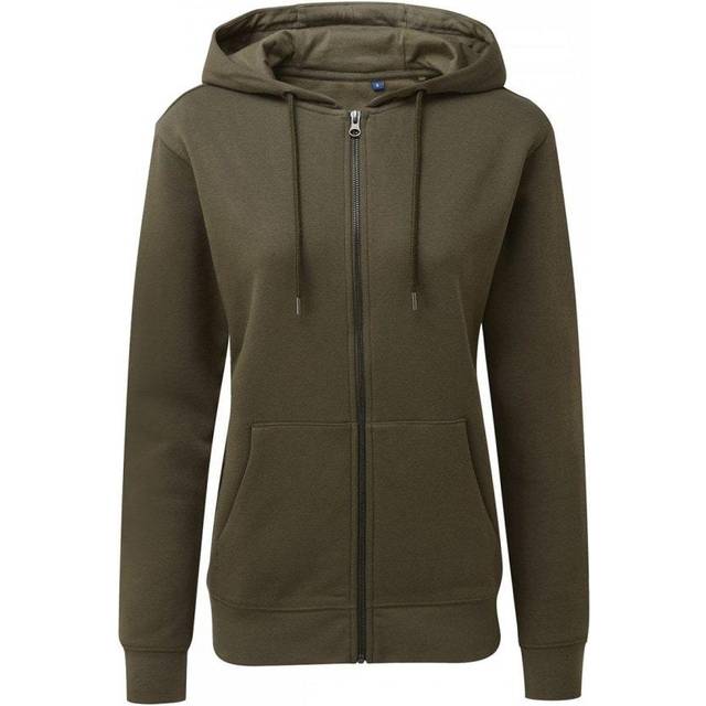 (10 UK, Olive) Asquith & Fox Womens/Ladies Zip-Through Organic Hoodie