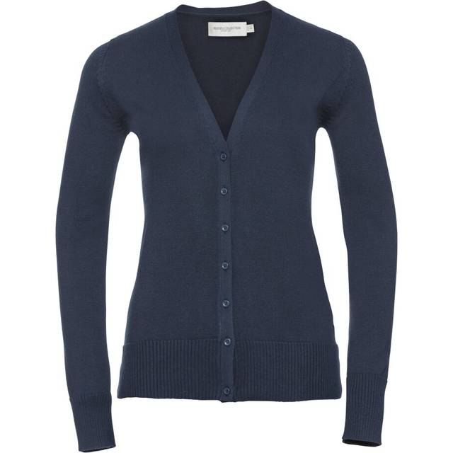 V-neck Knitted Cardigan - Navy - XXL