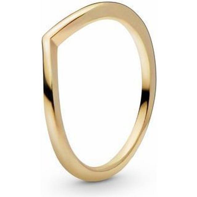 Pandora Polished Wishbone Ring - 14k gold plating - Sz. 64 - No color