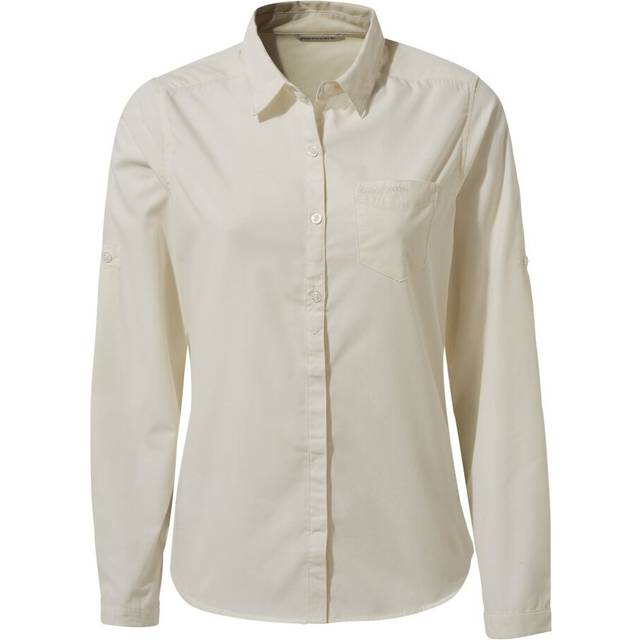 (14 UK, Sea Salt White) Craghoppers Womens/Ladies Kiwi II Long-Sleeved Shirt