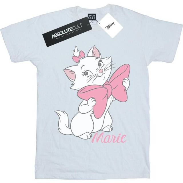 Aristocats Marie Bow Cotton Boyfriend T-Shirt - White - XL