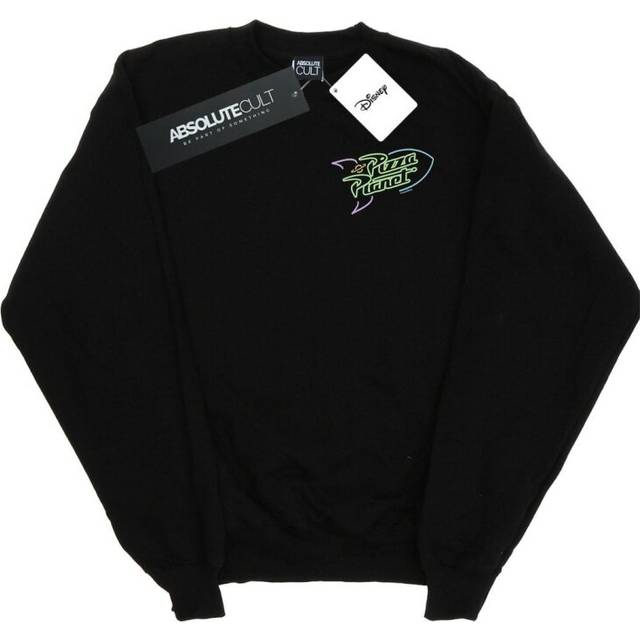(S, Black) Disney Mens Toy Story Neon Pizza Planet Sweatshirt