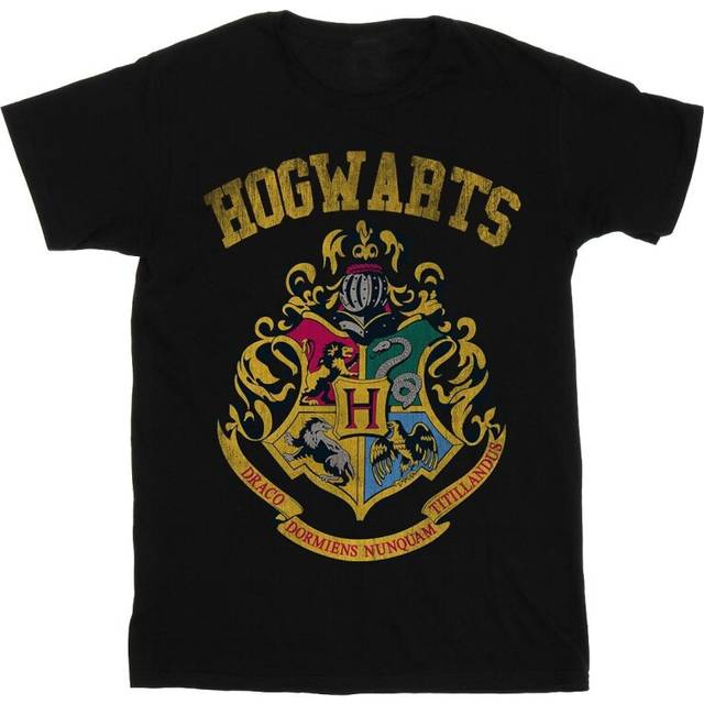 (M, Black) Harry Potter Womens/Ladies Hogwarts Varsity Cotton Boyfriend T-Shirt