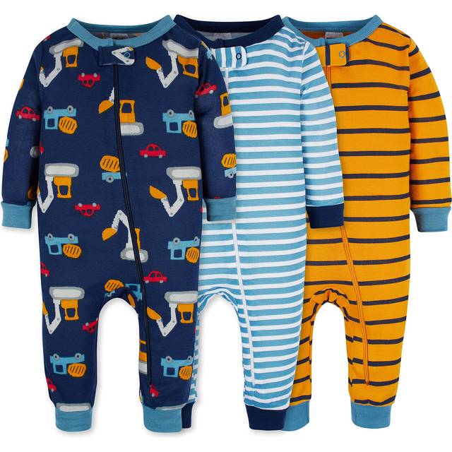 Onesies Brand Baby Boys' 3-Pack Snug Fit One-Piece Cotton Pajamas  Truck  0-3 Months